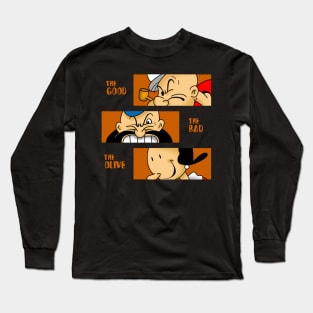 Funny Retro Vintage Western Cartoon Old West Movie Parody Long Sleeve T-Shirt